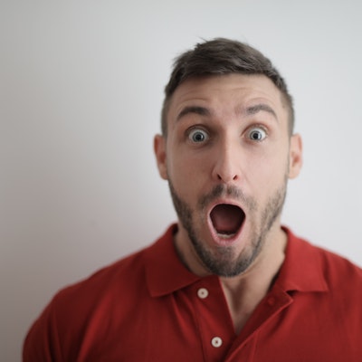 Man with surprised expression